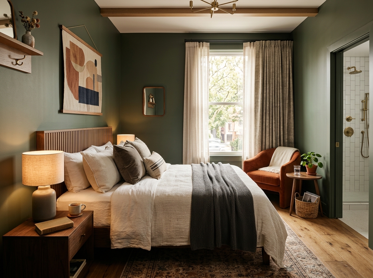 Cozy modern boutique hotel room