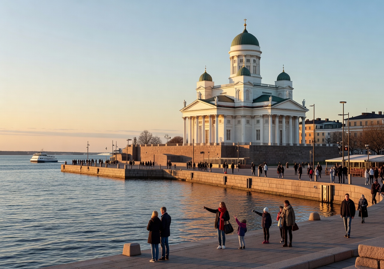 Helsinki city view showing the iconic white cathedral